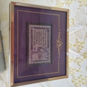 Collectible Framed Stamp Guternburg Bible